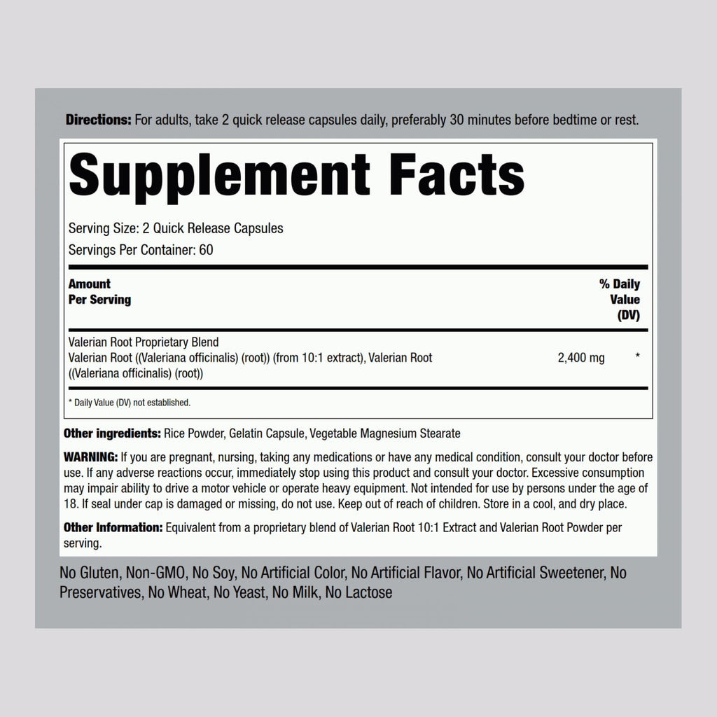 Piping Rock Valerian Root Capsules | 120 Count | Extract Supplement | Herbal Blend | Non-GMO, Gluten Free - TrustMedUSA