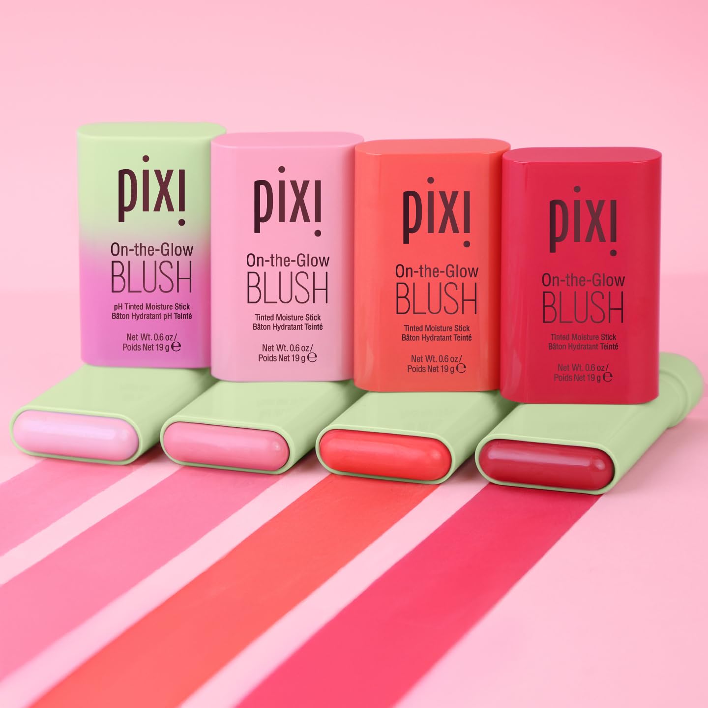 Pixi On-the-Glow Blush Stick in CheekTone, pH Reactive Hydrating Tinted Moisture Stick for Cheeks and Lips with Ginseng, Aloe Vera and Fruit Extracts, Twist-Up Design, Paraben-Free, 19g / 0.6 oz - TrustMedUSA