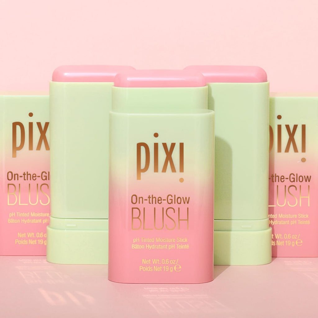 Pixi On-the-Glow Blush Stick in CheekTone, pH Reactive Hydrating Tinted Moisture Stick for Cheeks and Lips with Ginseng, Aloe Vera and Fruit Extracts, Twist-Up Design, Paraben-Free, 19g / 0.6 oz - TrustMedUSA
