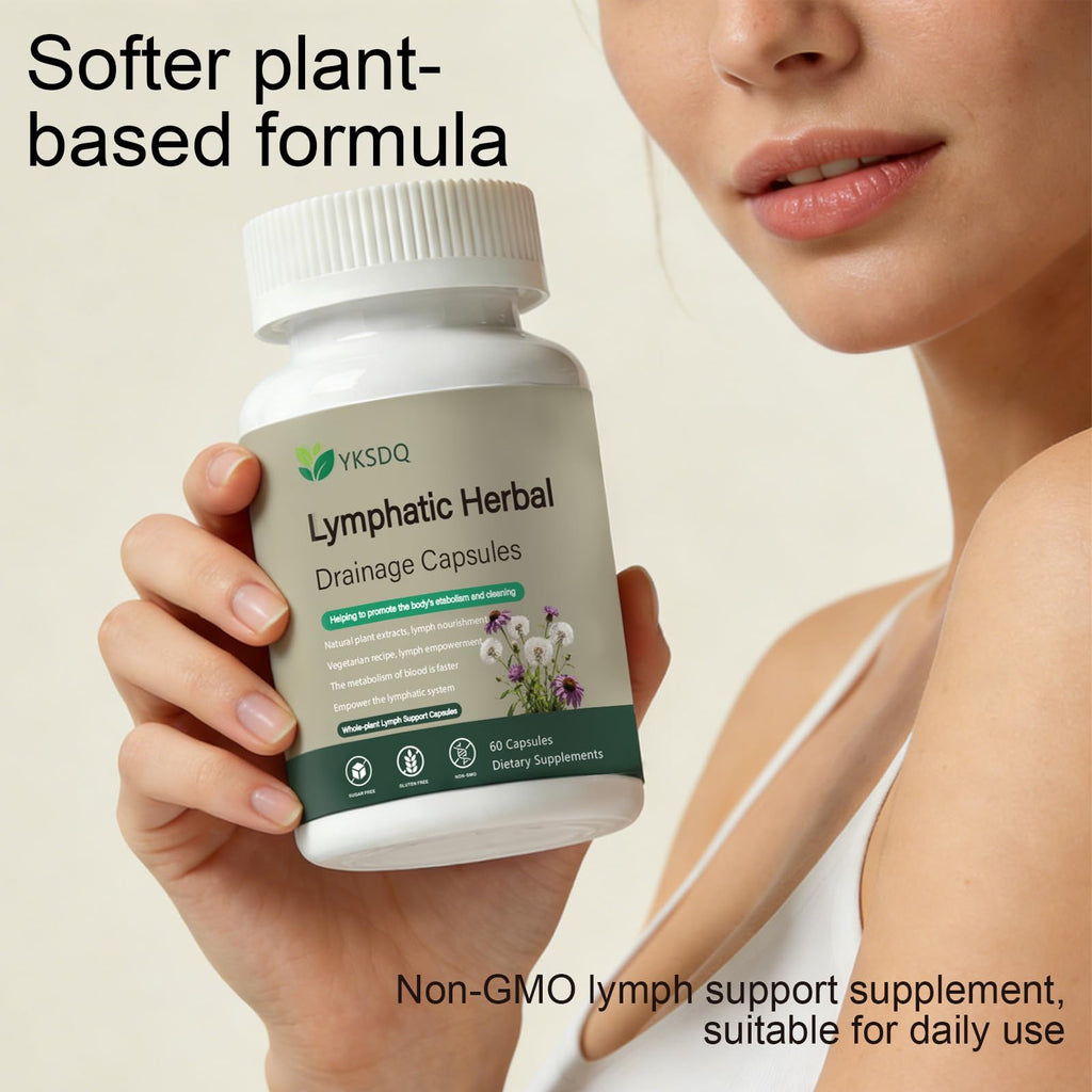 PKQLQ Lymph Drainage Capsules | Natural Detoxification Help Maintain the Healthy Fluid Balance of Both Women and Men, Promote Blood Virculation and Maintain Good Health. 60 Capsules (1) - Maple Wellness Supplements