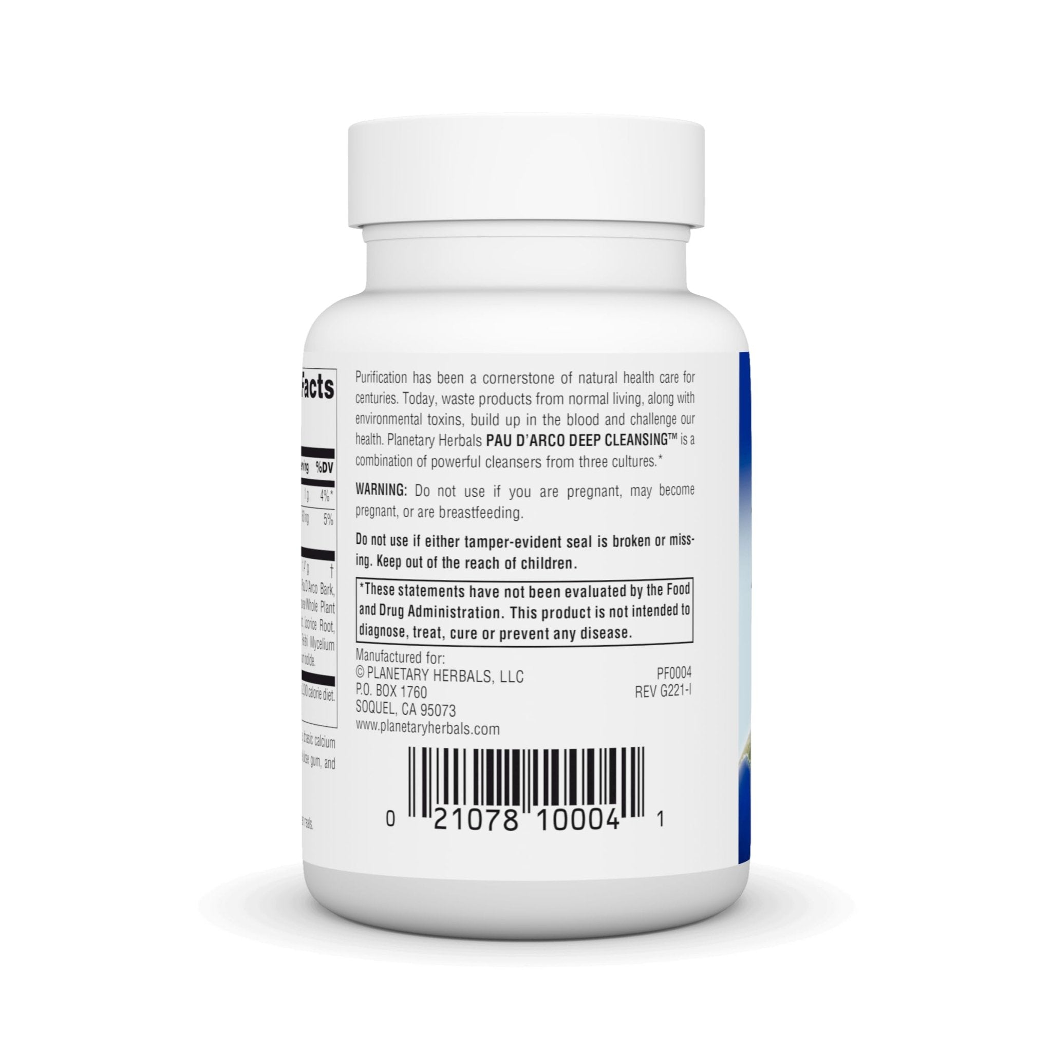Planetary Herbals PAU D'Arco Deep Cleansing, Herbal Supplement, 735 mg - 72 Tablets - TrustMedUSA
