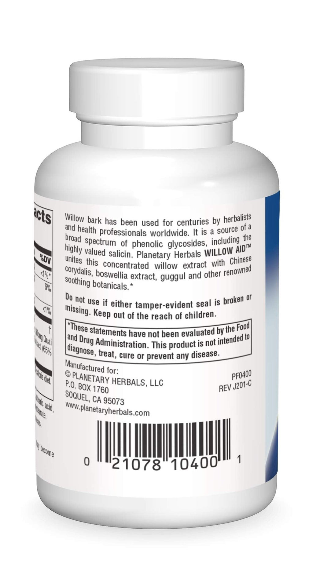 Planetary Herbals Willow Aid Tablets, 60 Count - TrustMedUSA