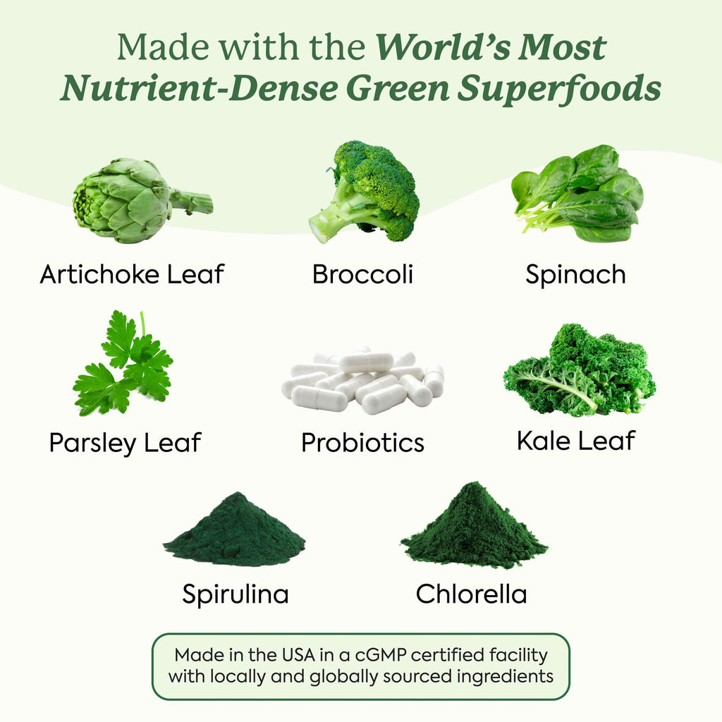 Plant People WonderGreens Veggie Gummies Super Greens with Probiotics Multivitamin Support Gummy for Wellbeing, Energy, Immune and Gut Health, Green Apple Flavor (60 Count) - TrustMedUSA