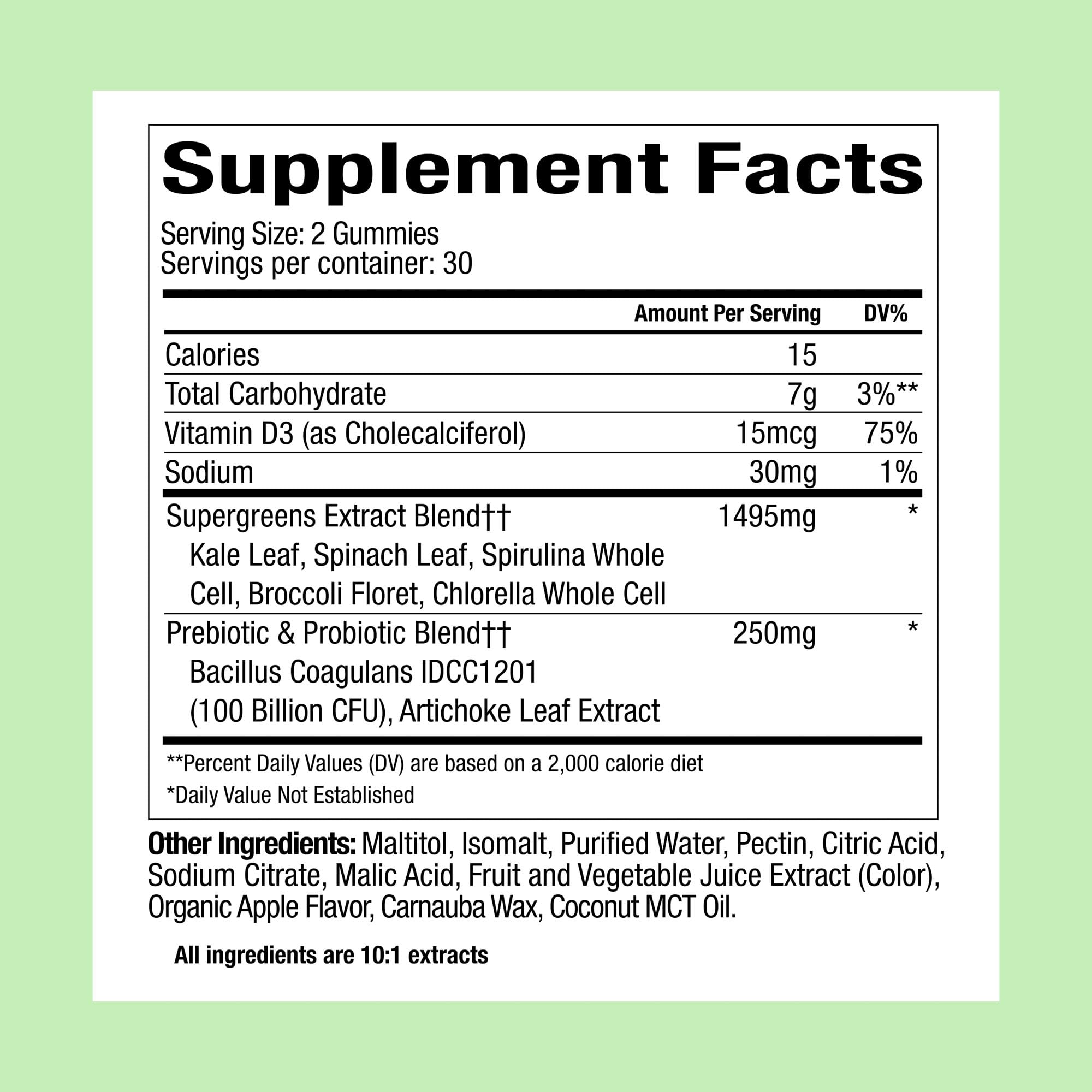 Plant People WonderGreens Veggie Gummies Super Greens with Probiotics Multivitamin Support Gummy for Wellbeing, Energy, Immune and Gut Health, Green Apple Flavor (60 Count) - TrustMedUSA