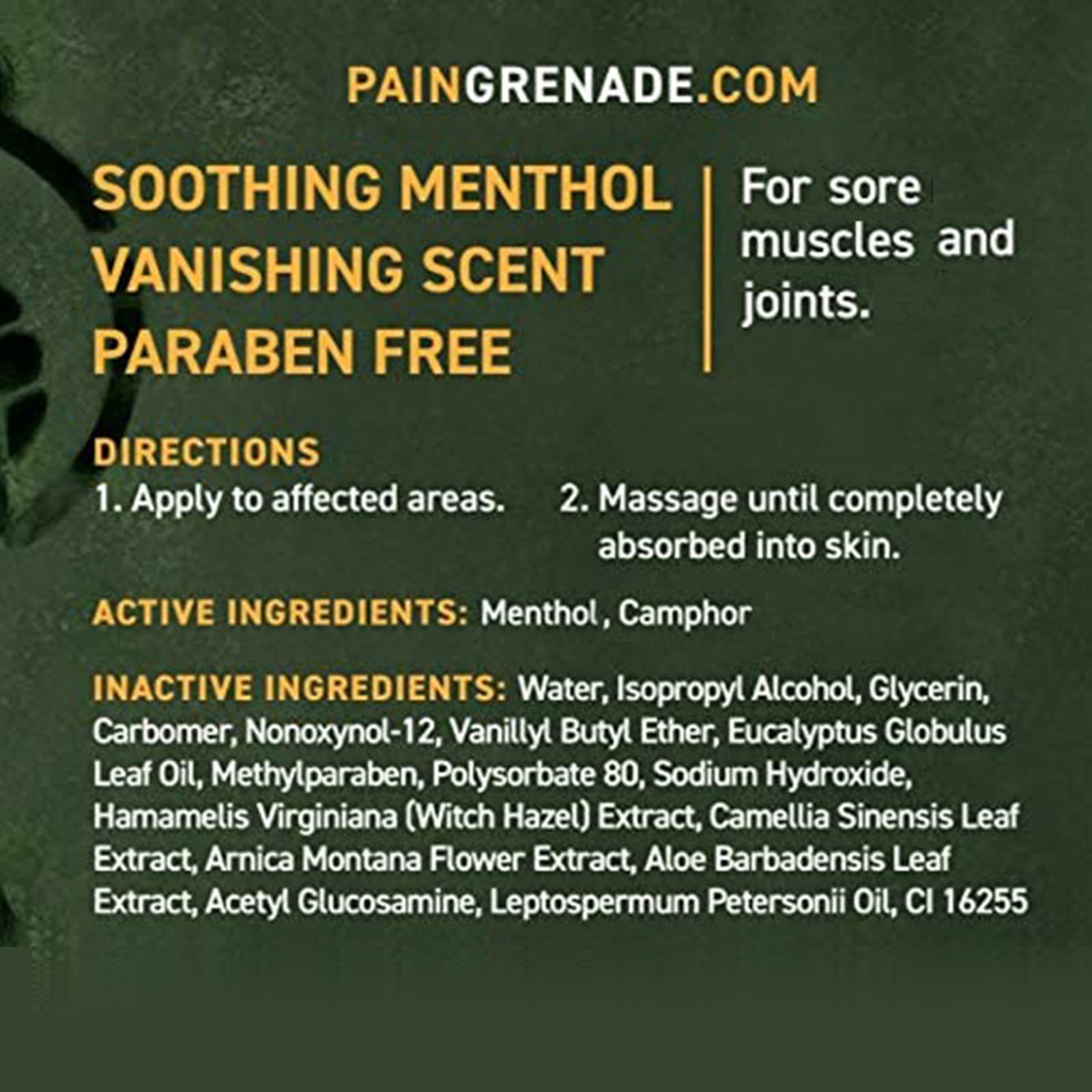 Plant Powered Roll-On Gel by Pain Grenade - Cooling and Warming Gel with Arnica, Menthol, Camphor, Glucosamine, and Other All Natural Botanicals - 3 - Pack - TrustMedUSA