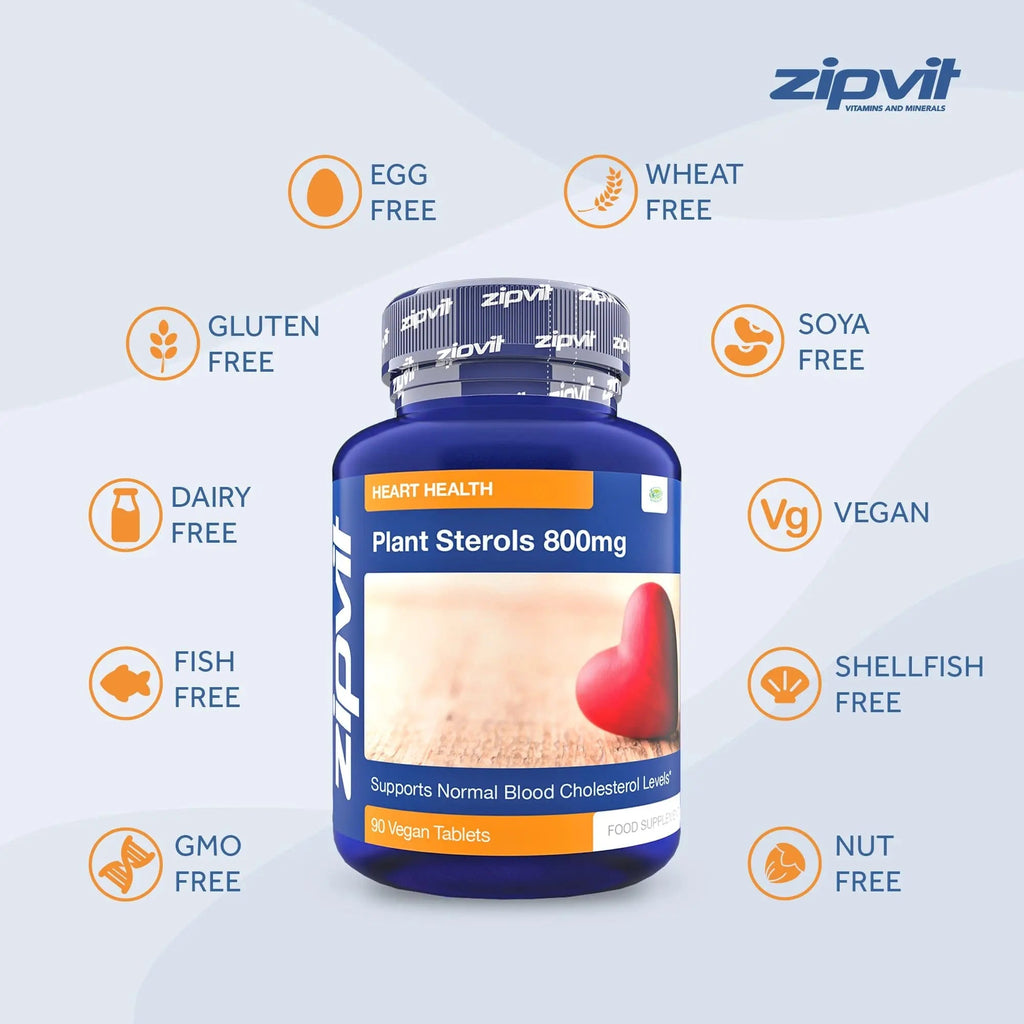Plant Sterols High Strength 800mg, 90 Vegan Tablets, Supports and Helps Lower - TrustMedUSA