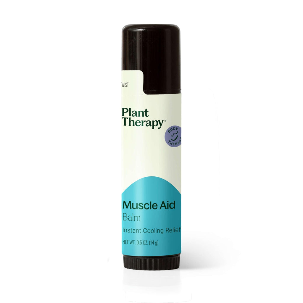 Plant Therapy Muscle Aid Balm .5 oz Soft & Creamy Balm, Cooling Relief, Natural Ingredients - TrustMedUSA