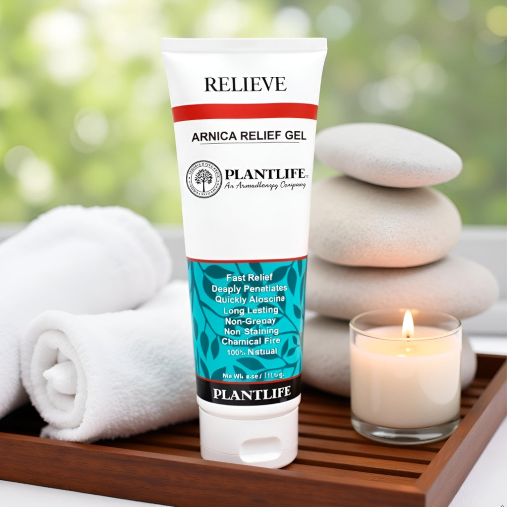 Plantlife Arnica Relieve Gel - Made with Arnica and 100% Pure Essential Oils - Relieve Products are a Homeopathic Solution for Everyday Use - Works Quickly and Effectively - Made in California - TrustMedUSA