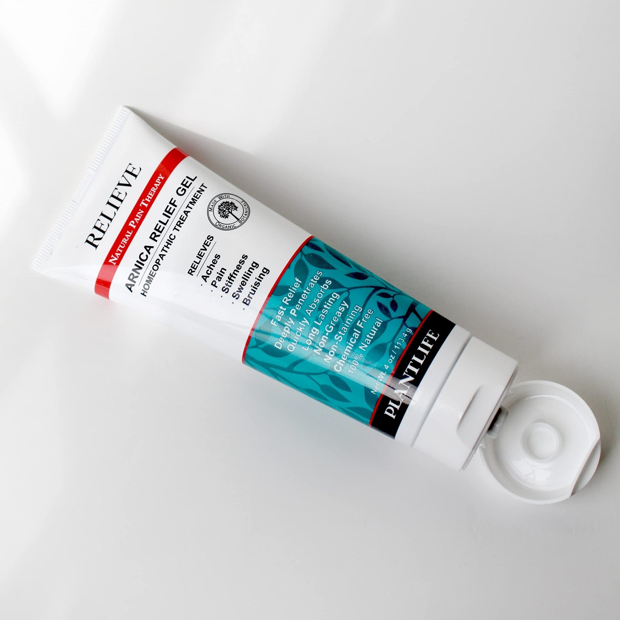 Plantlife Arnica Relieve Gel - Made with Arnica and 100% Pure Essential Oils - Relieve Products are a Homeopathic Solution for Everyday Use - Works Quickly and Effectively - Made in California - TrustMedUSA