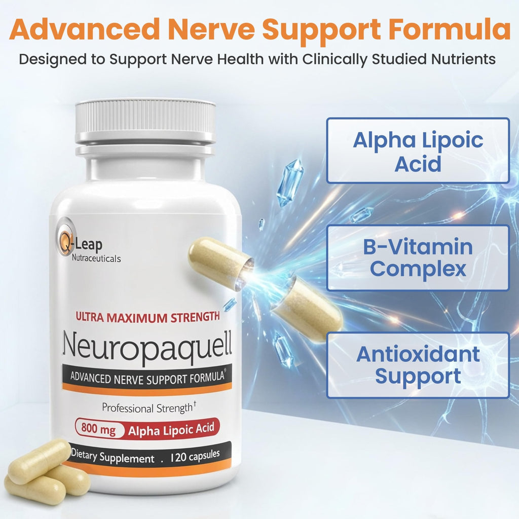 Platinum Health Alpha Lipoic Acid for Neuropathy Nerve Pain Support, Supplement, B Vitamins, L Arginine, All Natural Maximum Strength Neuropaquell for Discomfort in Feet, Hand, Toes,120 Capsules,800mg - TrustMedUSA