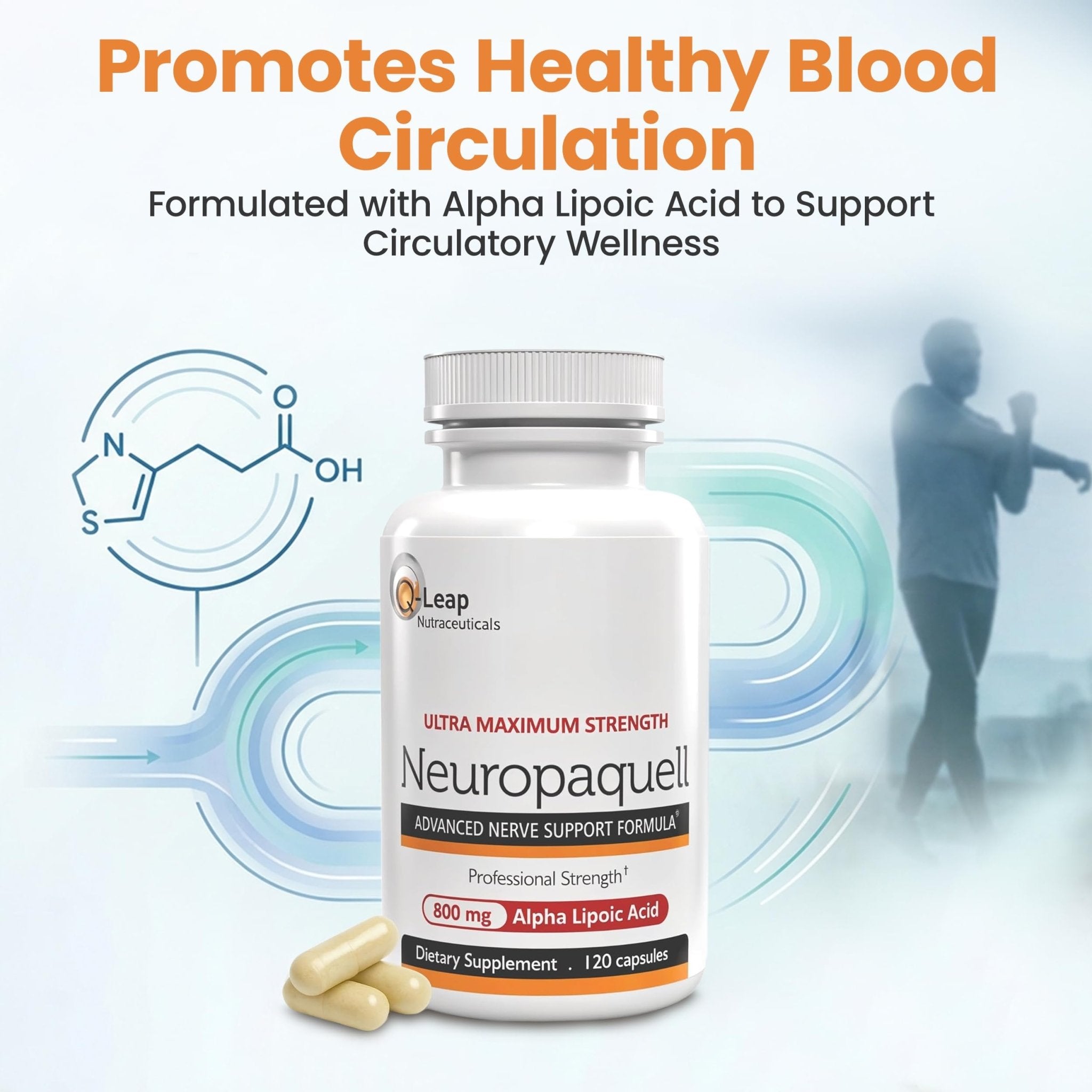 Platinum Health Alpha Lipoic Acid for Neuropathy Nerve Pain Support, Supplement, B Vitamins, L Arginine, All Natural Maximum Strength Neuropaquell for Discomfort in Feet, Hand, Toes,120 Capsules,800mg - TrustMedUSA