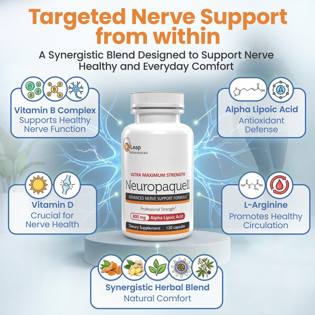 Platinum Health Alpha Lipoic Acid for Neuropathy Nerve Pain Support, Supplement, B Vitamins, L Arginine, All Natural Maximum Strength Neuropaquell for Discomfort in Feet, Hand, Toes,120 Capsules,800mg - TrustMedUSA
