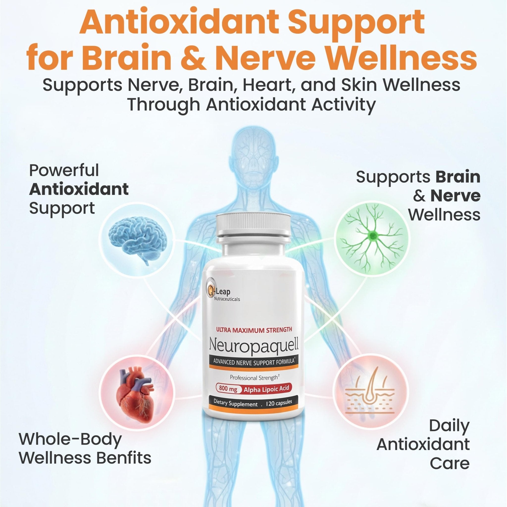 Platinum Health Alpha Lipoic Acid for Neuropathy Nerve Pain Support, Supplement, B Vitamins, L Arginine, All Natural Maximum Strength Neuropaquell for Discomfort in Feet, Hand, Toes,120 Capsules,800mg - TrustMedUSA