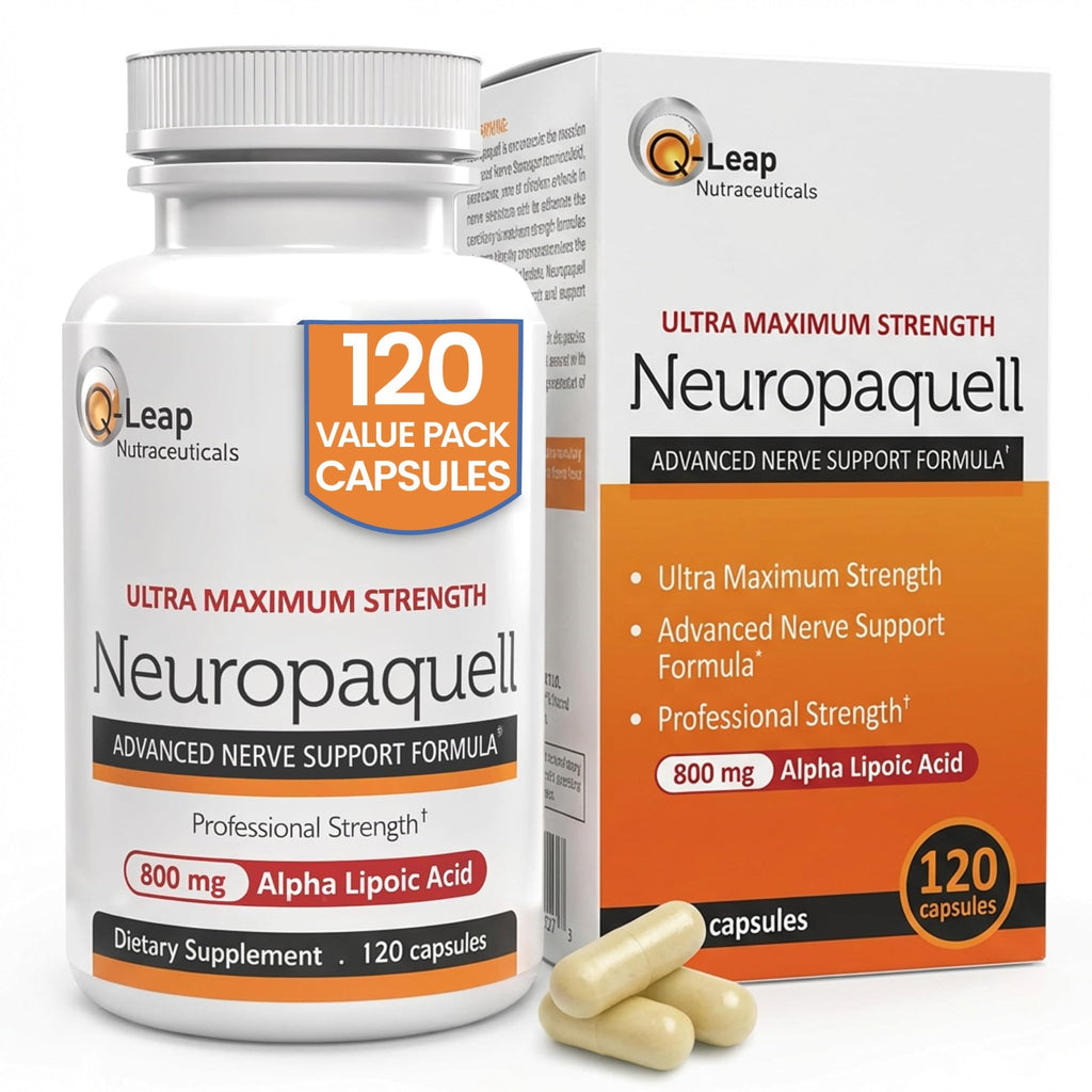 Platinum Health Alpha Lipoic Acid for Neuropathy Nerve Pain Support, Supplement, B Vitamins, L Arginine, All Natural Maximum Strength Neuropaquell for Discomfort in Feet, Hand, Toes,120 Capsules,800mg - TrustMedUSA