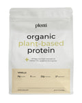plenti Organic Plant-Based Protein Powder: Vanilla - 20g Pea Protein + Probiotics, Digestive Enzymes & Omega 3-6, Gut Friendly, Sugar Free, 27 Servings (2 lbs) - TrustMedUSA