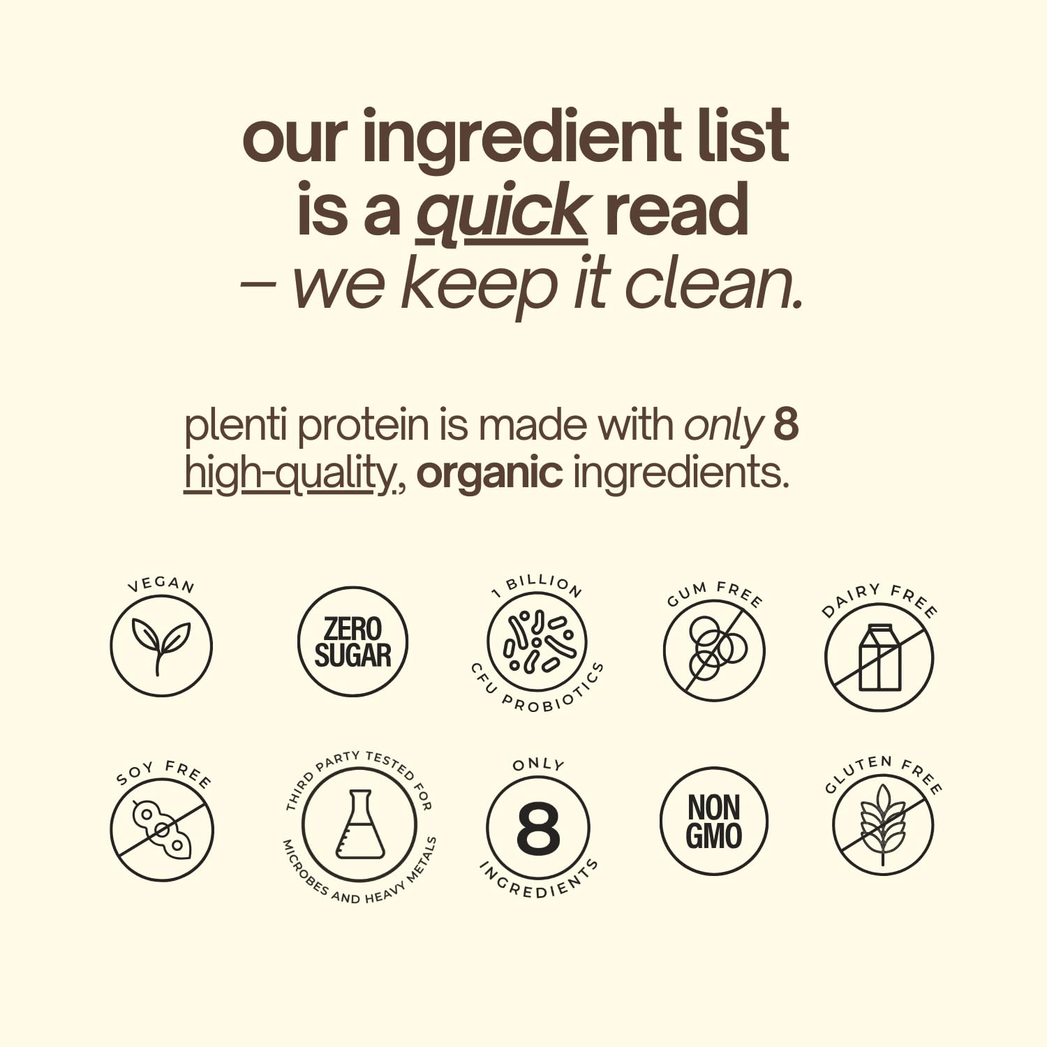 plenti Organic Plant-Based Protein Powder: Vanilla - 20g Pea Protein + Probiotics, Digestive Enzymes & Omega 3-6, Gut Friendly, Sugar Free, 27 Servings (2 lbs) - TrustMedUSA