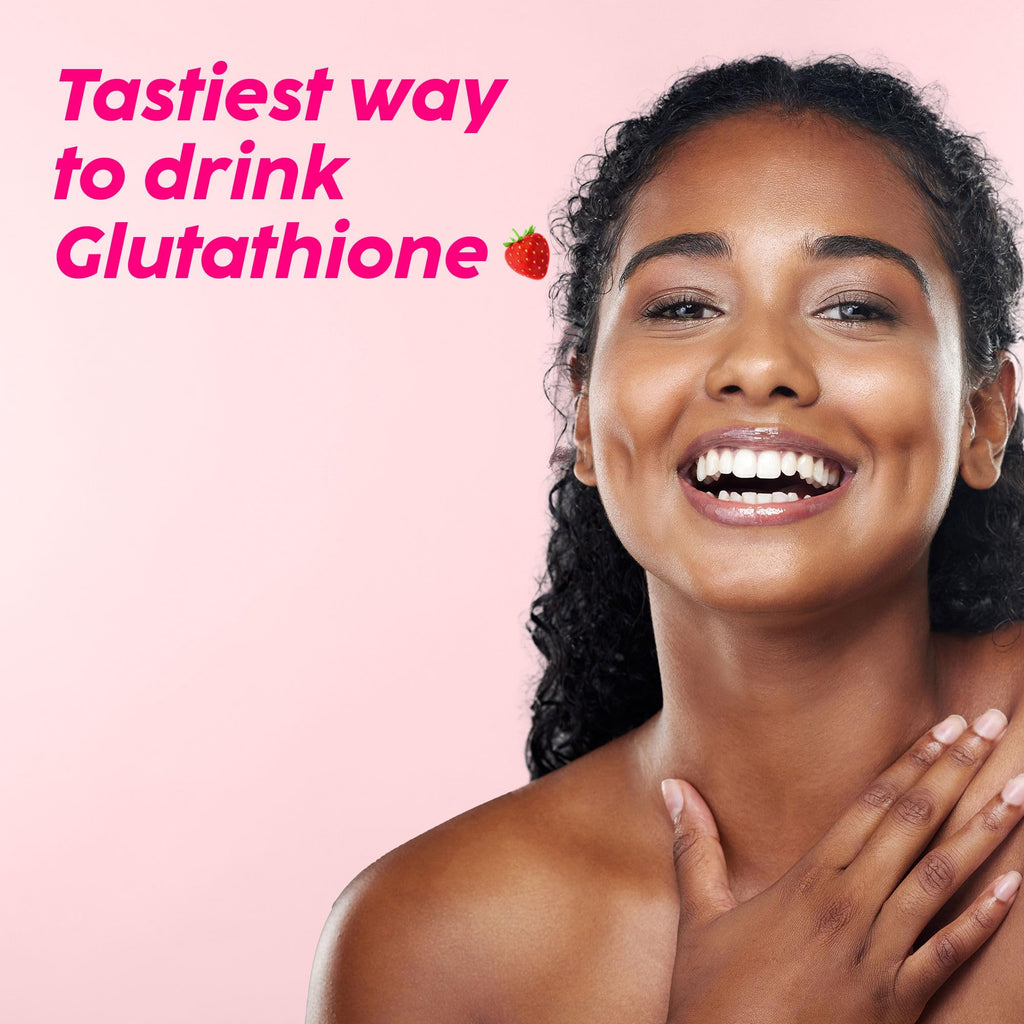 PLIX Glowy Skin 500mg Glutathione Supplement with Hyaluronic Acid, Vitamin C, E & Berries | 30 Effervescent Tablets, Strawberry Flavor - TrustMedUSA