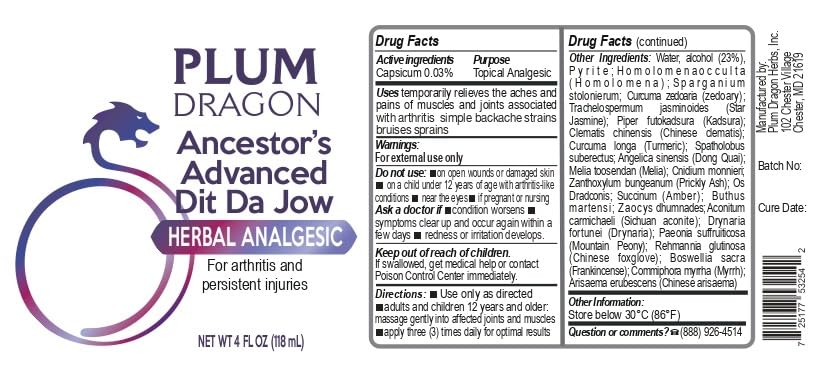 Plum Dragon Ancestors Advanced Dit Da Jow - Herbal Liniment, Sprain - 4 Oz - TrustMedUSA