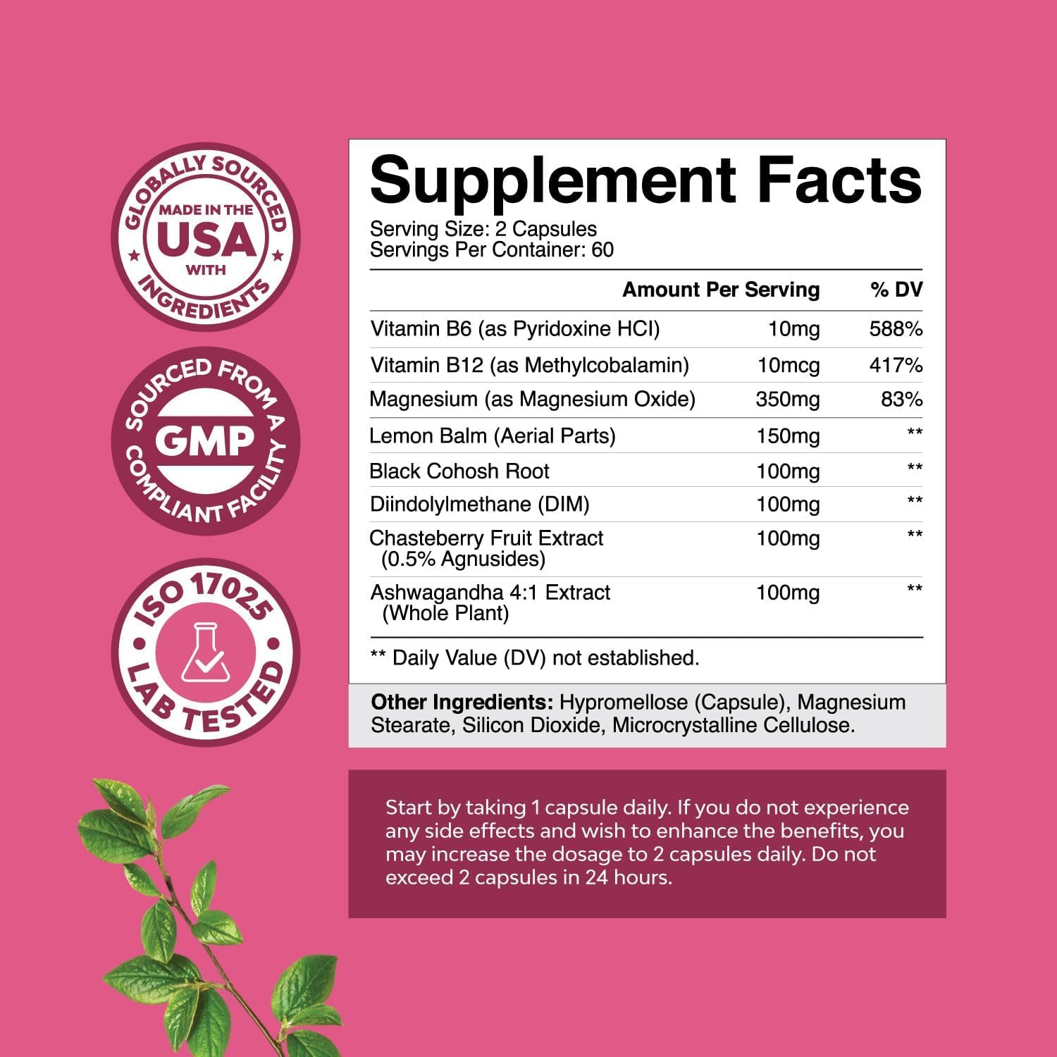 PMS Support Supplement for Women – Hormone Balance for Women & Menstrual Discomfort with DIM, Chasteberry, Black Cohosh & Ashwagandha - for Period Cramps Ease, Menopause Bloating, Mood Swing – 120 Ct - TrustMedUSA