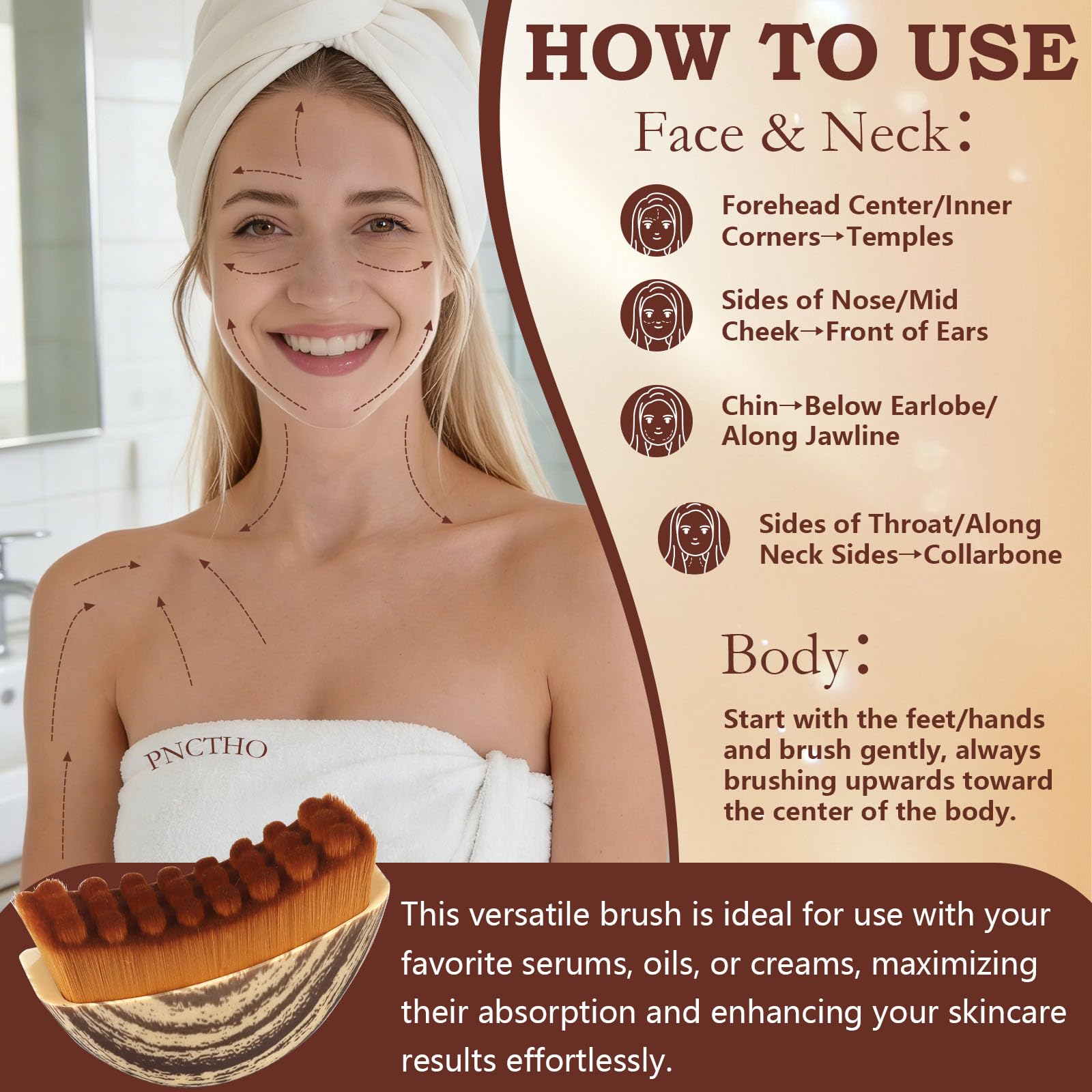 Pnctho 2026 New 2 Pcs Lymphatic Contour Face Brush,Lymphatic Drainage Massager for Chin & Neck, Jawline & Neck Lymphatic Massage Brush for Contouring, De-Puffing & Smoother Skin, Skin Firming 2 Pack - Maple Wellness Supplements