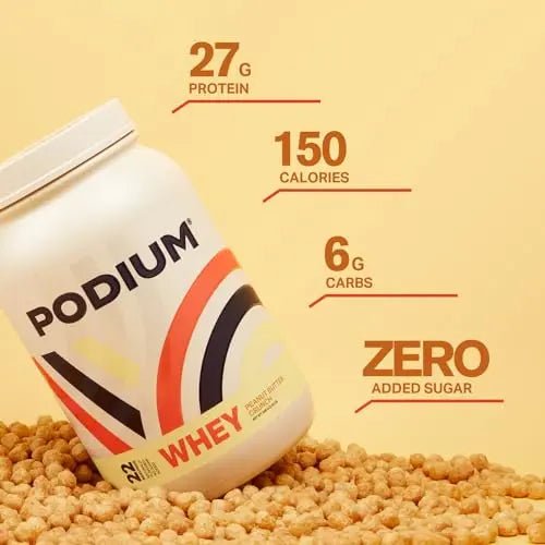 Podium Nutrition, Whey Protein Powder, Peanut Butter Crunch, 22 Servings, 27g of Whey - TrustMedUSA