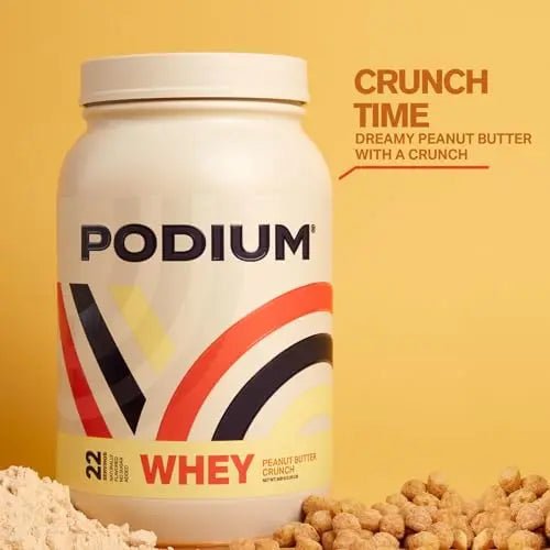 Podium Nutrition, Whey Protein Powder, Peanut Butter Crunch, 22 Servings, 27g of Whey - TrustMedUSA