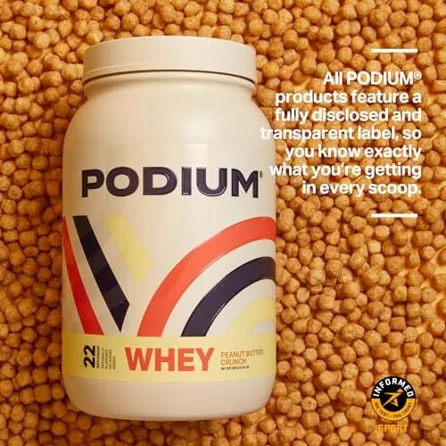 Podium Nutrition, Whey Protein Powder, Peanut Butter Crunch, 22 Servings, 27g of Whey - TrustMedUSA