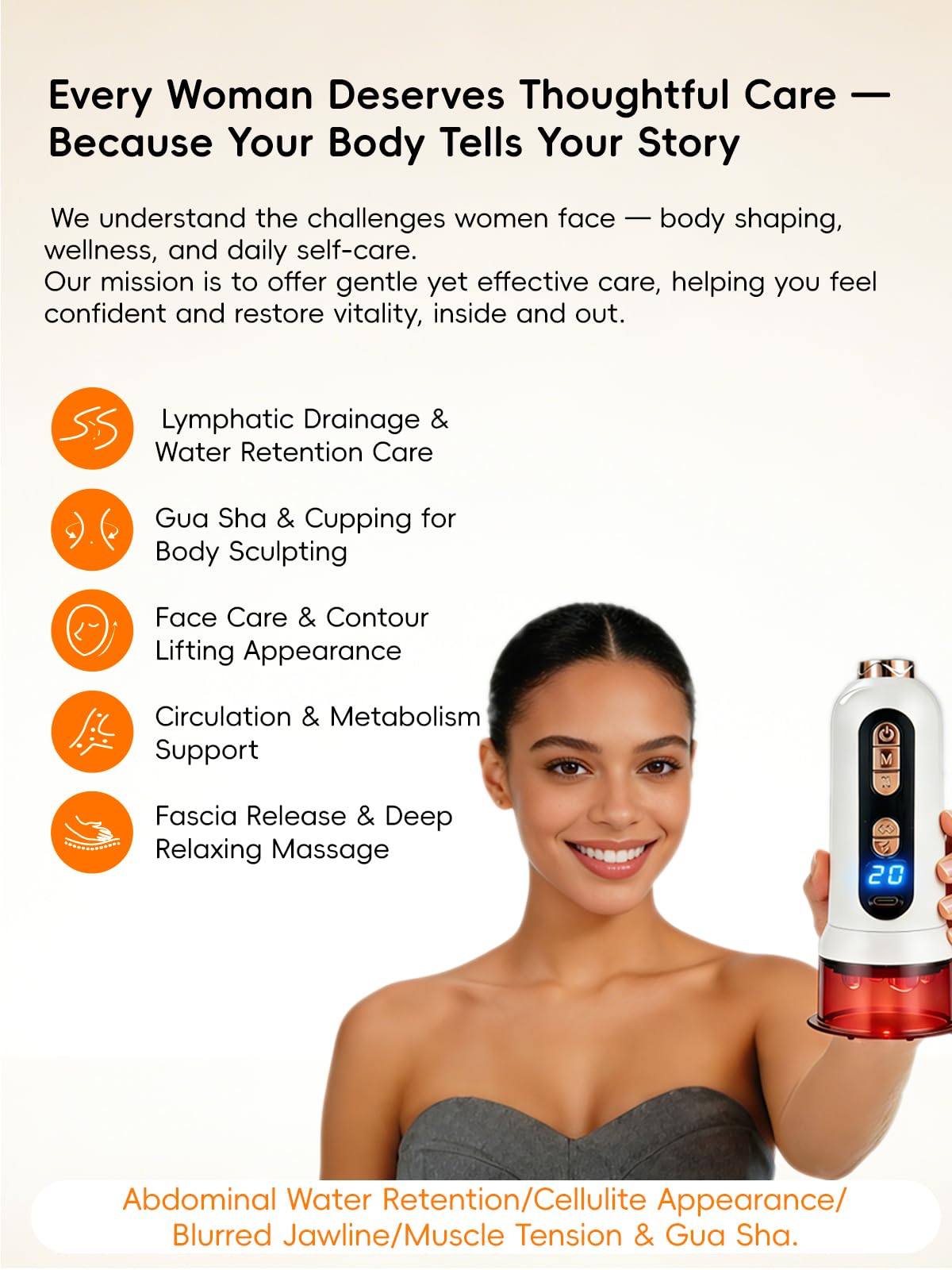 Poeruo 5-in-1 Body Sculpting Machine – Gua Sha & Cupping Vacuum Massage Device, Lymphatic Drainage Massage, Anti-Cellulite Tool & Skin Firming Care for Face, Belly, Arms, Legs, Waist & Love Handles - Maple Wellness Supplements