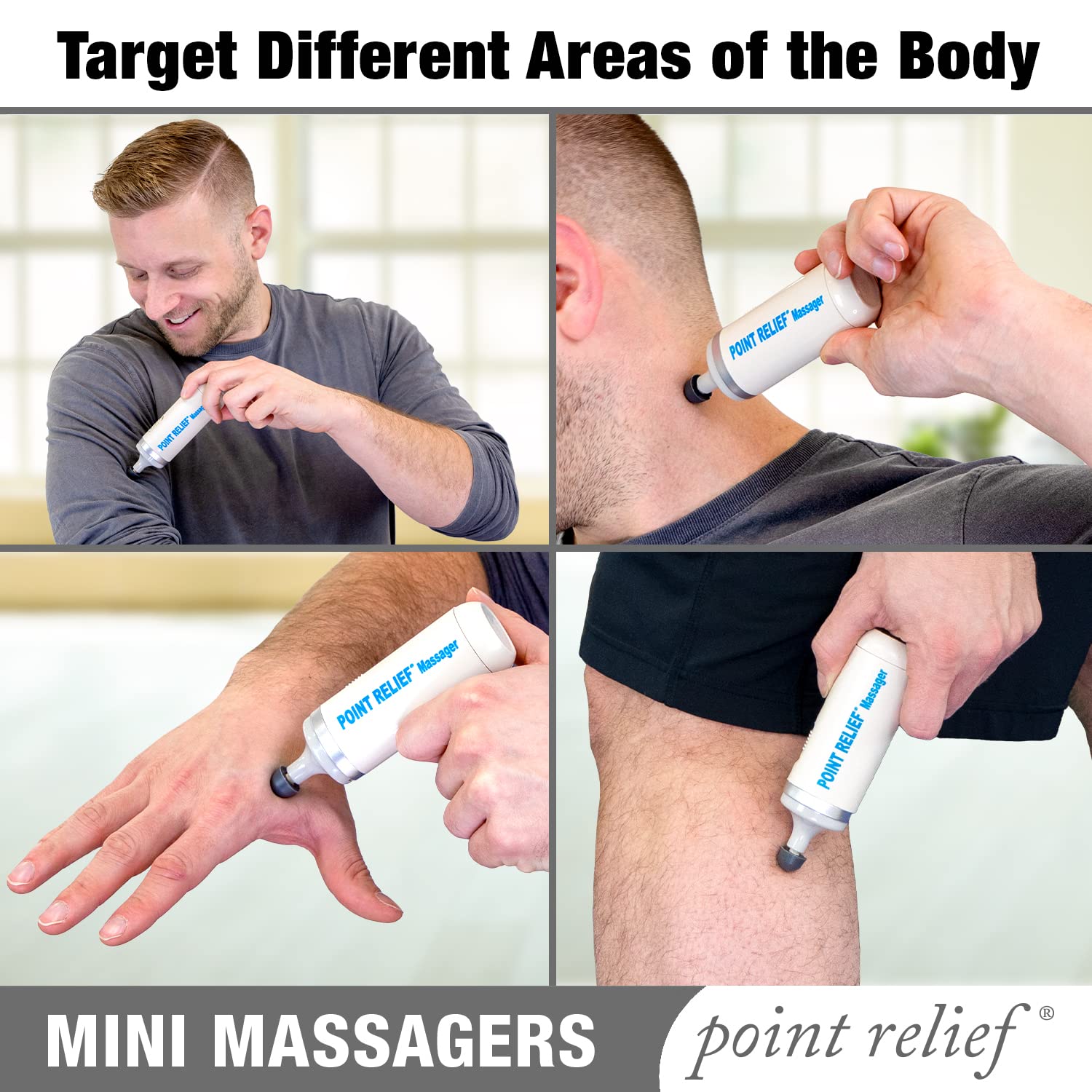 Point Relief 14-1050 Mini Massager for Handheld Targeted Massage Therapy Relieve Muscle Pain - TrustMedUSA