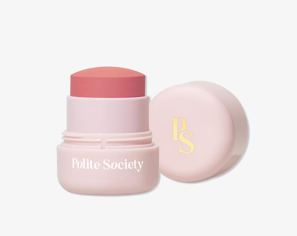 Polite Society Polite Pops Powder Blush Stick, Hybrid Cream to Powder Formula, Buildable Color with Coastal Plant and Vitamin E,Paris baby pink - TrustMedUSA