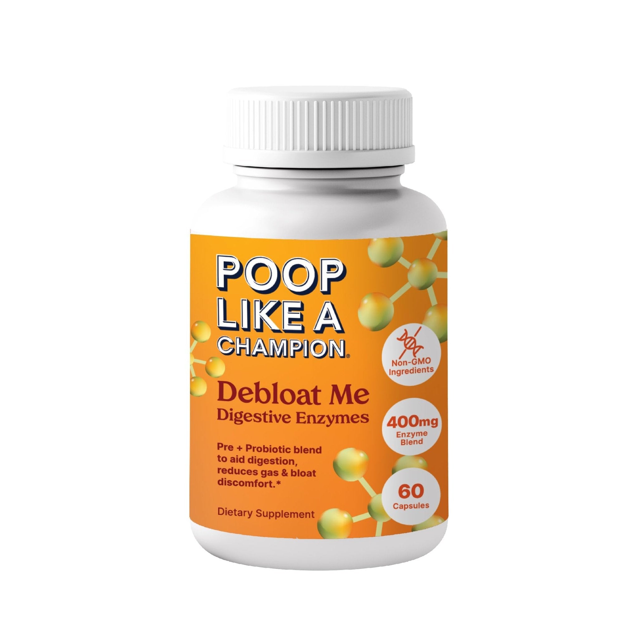 Poop Like a Champion Bloating Relief Digestive Enzymes, Probiotic Powered Capsules to Support Digestive Health and Gas Relief, 60 Capsules - TrustMedUSA