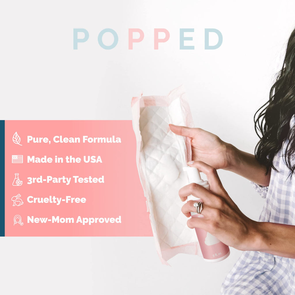 POPPED Witch Hazel Foam with Aloe (5 fl oz) | Perineal Healing Foam for Postpartum Care | Relieves Pain, Hemorrhoids, and Swelling After Birth | Postpartum Essential - TrustMedUSA
