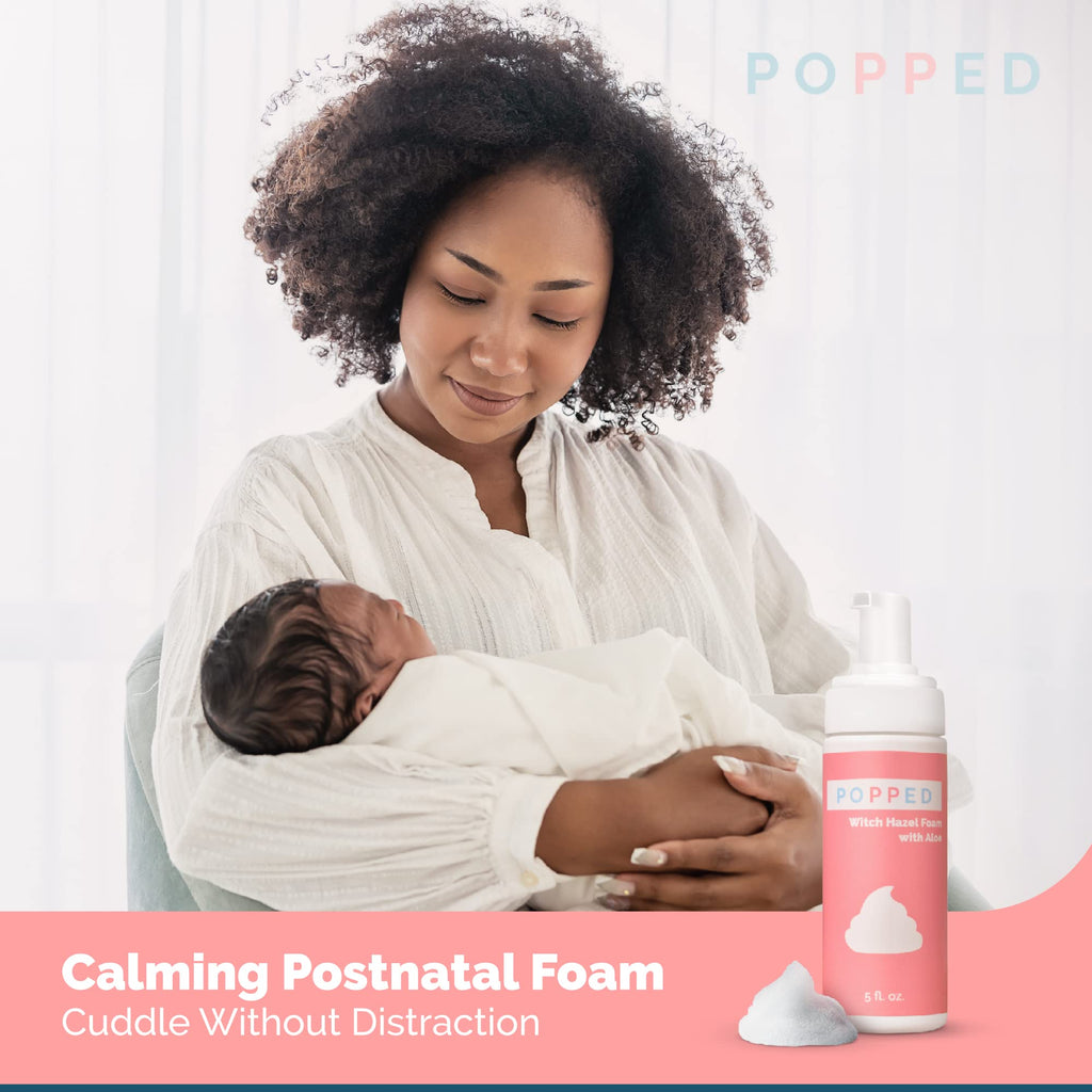 POPPED Witch Hazel Foam with Aloe (5 fl oz) | Perineal Healing Foam for Postpartum Care | Relieves Pain, Hemorrhoids, and Swelling After Birth | Postpartum Essential - TrustMedUSA