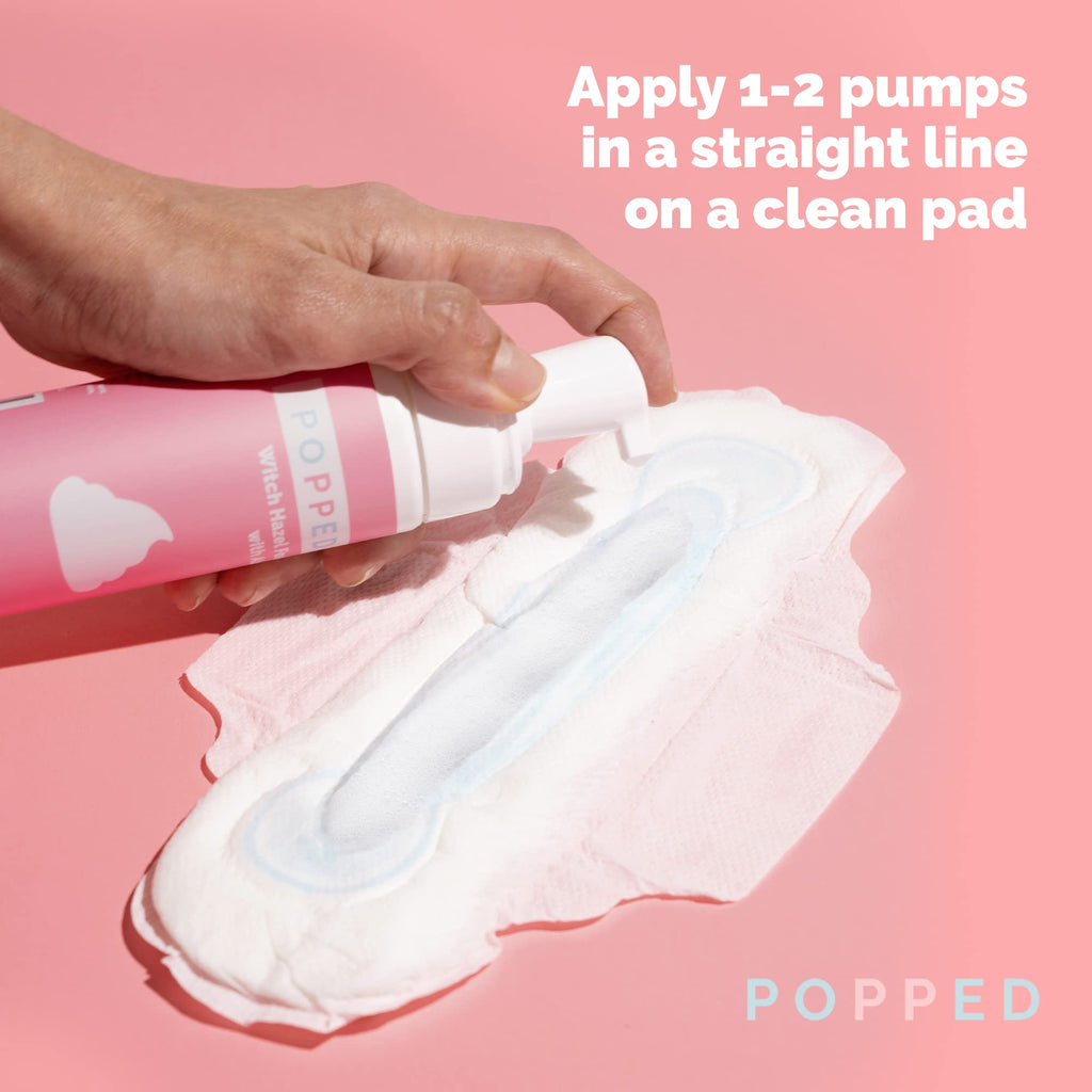POPPED Witch Hazel Foam with Aloe (5 fl oz) | Perineal Healing Foam for Postpartum Care | Relieves Pain, Hemorrhoids, and Swelling After Birth | Postpartum Essential - TrustMedUSA