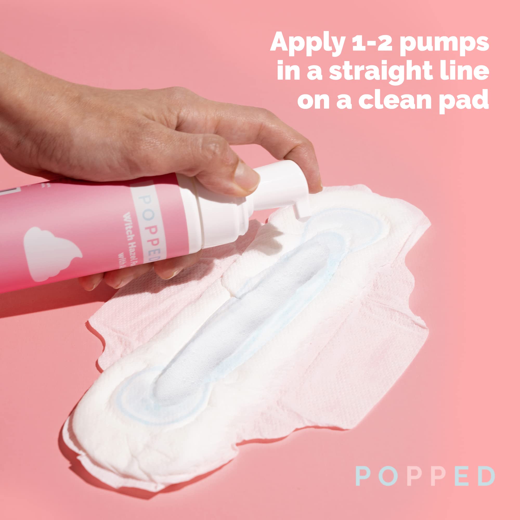 POPPED Witch Hazel Foam with Aloe (5 fl oz) | Perineal Healing Foam for Postpartum Care | Relieves Pain, Hemorrhoids, and Swelling After Birth | Postpartum Essential - TrustMedUSA