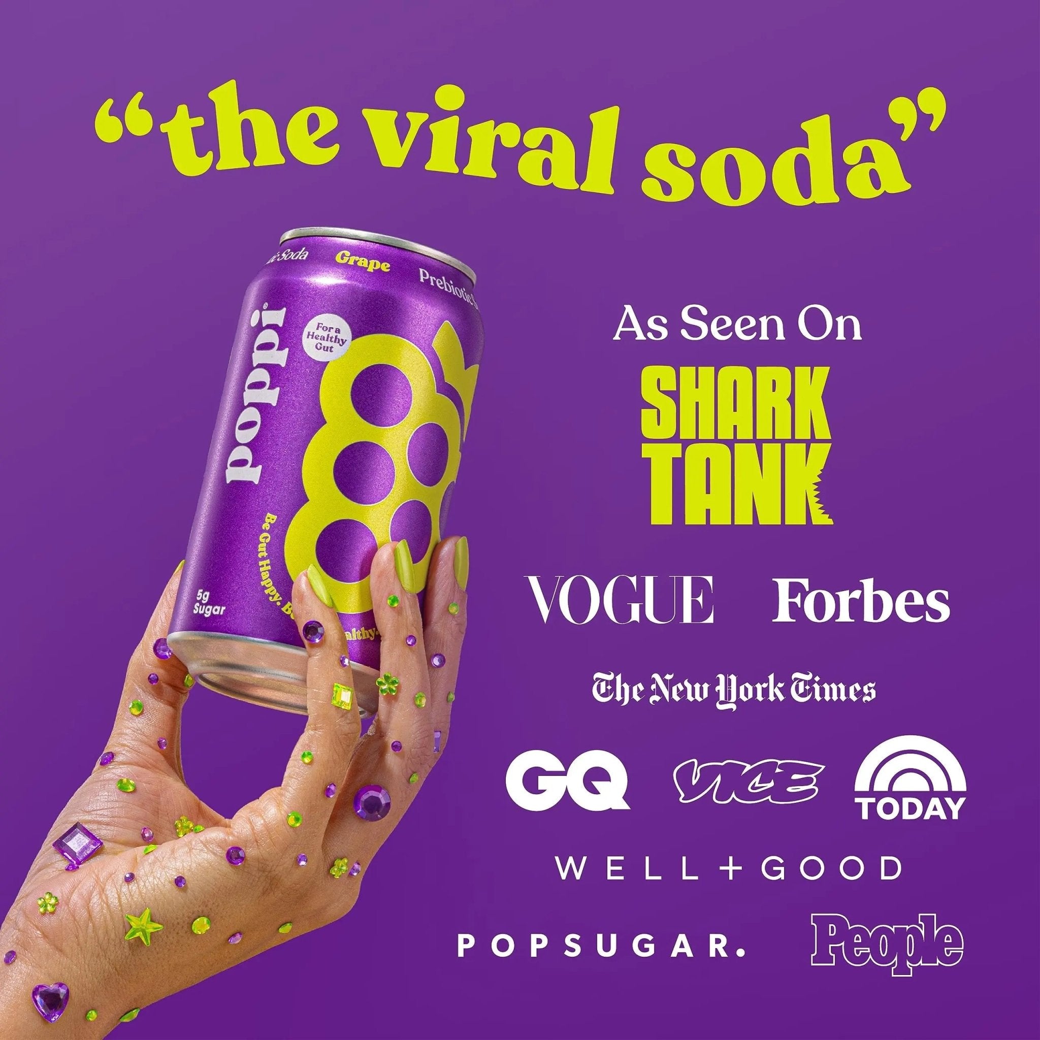 POPPI Sparkling Prebiotic Soda, Beverages w/Apple Cider Vinegar, Seltzer Water & Juice - TrustMedUSA