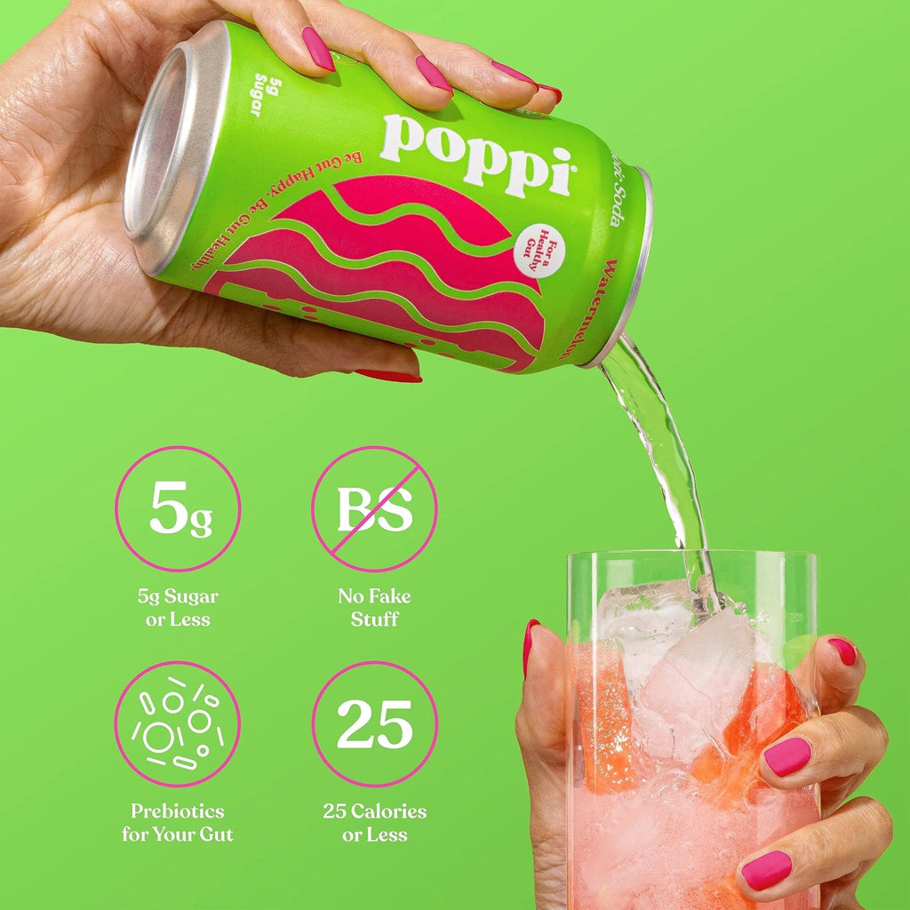 POPPI Sparkling Prebiotic Soda, Beverages w/Apple Cider Vinegar, Seltzer Water & Juice - TrustMedUSA
