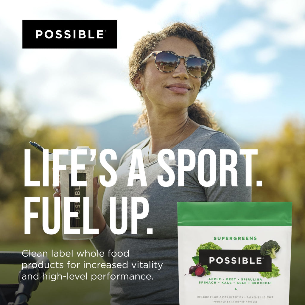 Possible SuperGreens - Potent Superfoods Blend - Plant-Based Antioxidant Support - Greens Powder Supplement & Drink Mix - Non-GMO, Vegan & Gluten-Free - SuperGreens (30 Servings) - TrustMedUSA