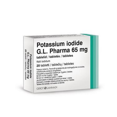 Potassium iodide tablets, Potassium iodide 65mg, 20 pcs - Protection for thyroid gland - TrustMedUSA