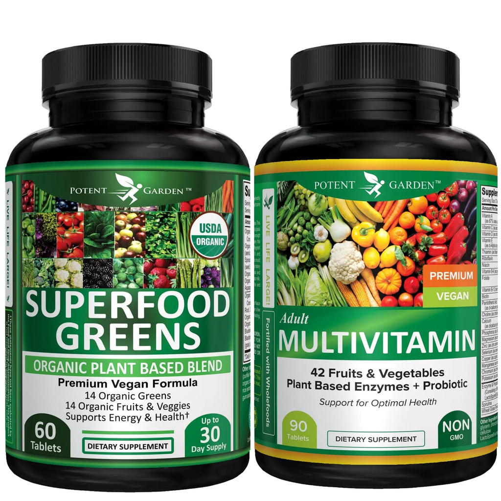 Potent Garden Daily Nutrition Bundle – Superfood Greens + Multivitamin - TrustMedUSA