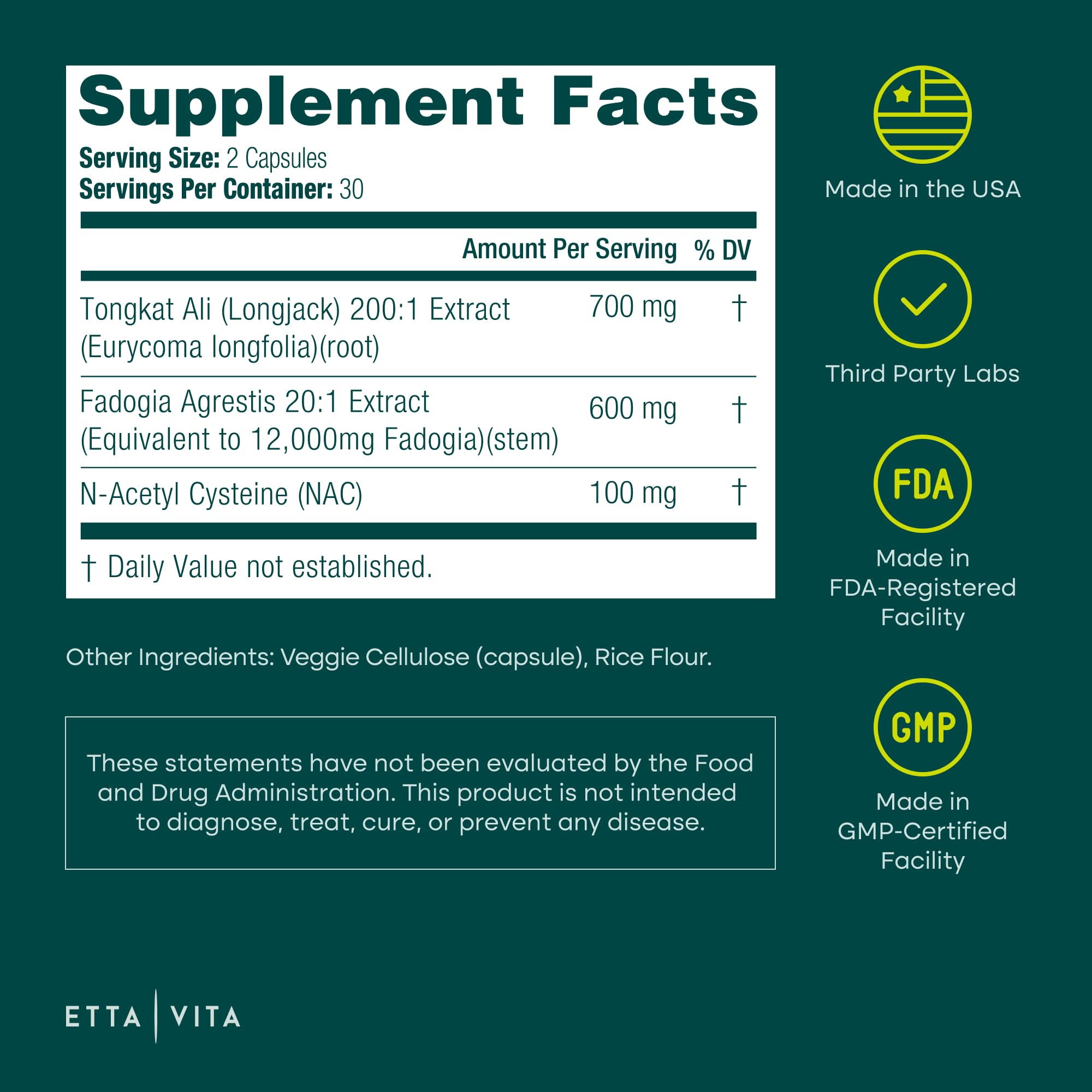 Potent Longjack - Tongkat Ali & Fadogia Agrestis Supplement for Men & Womens Energy, T Support, Lean Muscle Growth & Recovery, Hormonal Balance, Pre-Workout with Vegan NAC Liver Detox & Cleanse - TrustMedUSA