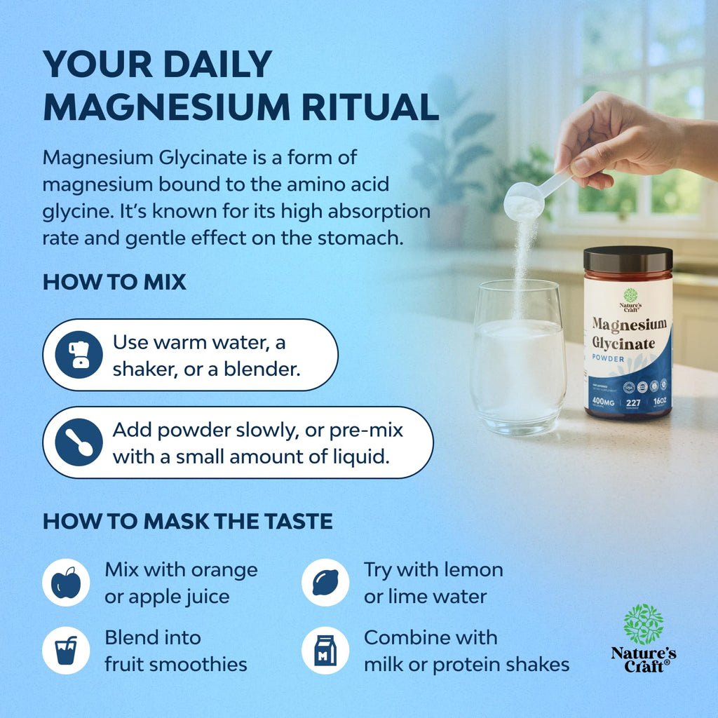 Potent Magnesium Glycinate Powder 400mg - Calm Magnesium Powder Bulk for Muscle Relax, Calm & Sleep Support for Adults - Glycinate Mag Soothe Vegan & Non-GMO Supplement - 1 Pack - TrustMedUSA