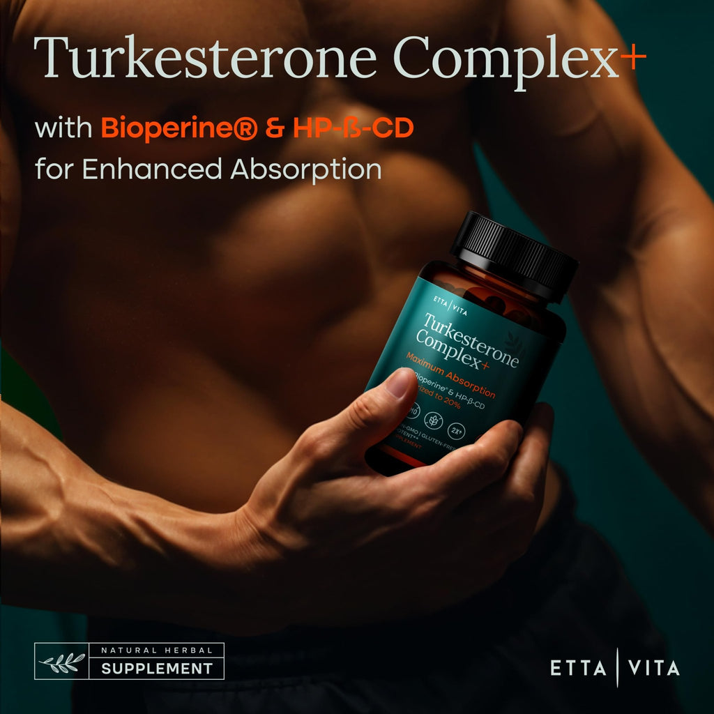 Potent Turkesterone Supplement, 2X Pure (Made in USA - 3rd Party Tested) Most Bioavailable and Natural Test Support Supplement, Supports Energy Lean Muscle Health, Recovery and Stamina, Vegan (60ct) - TrustMedUSA