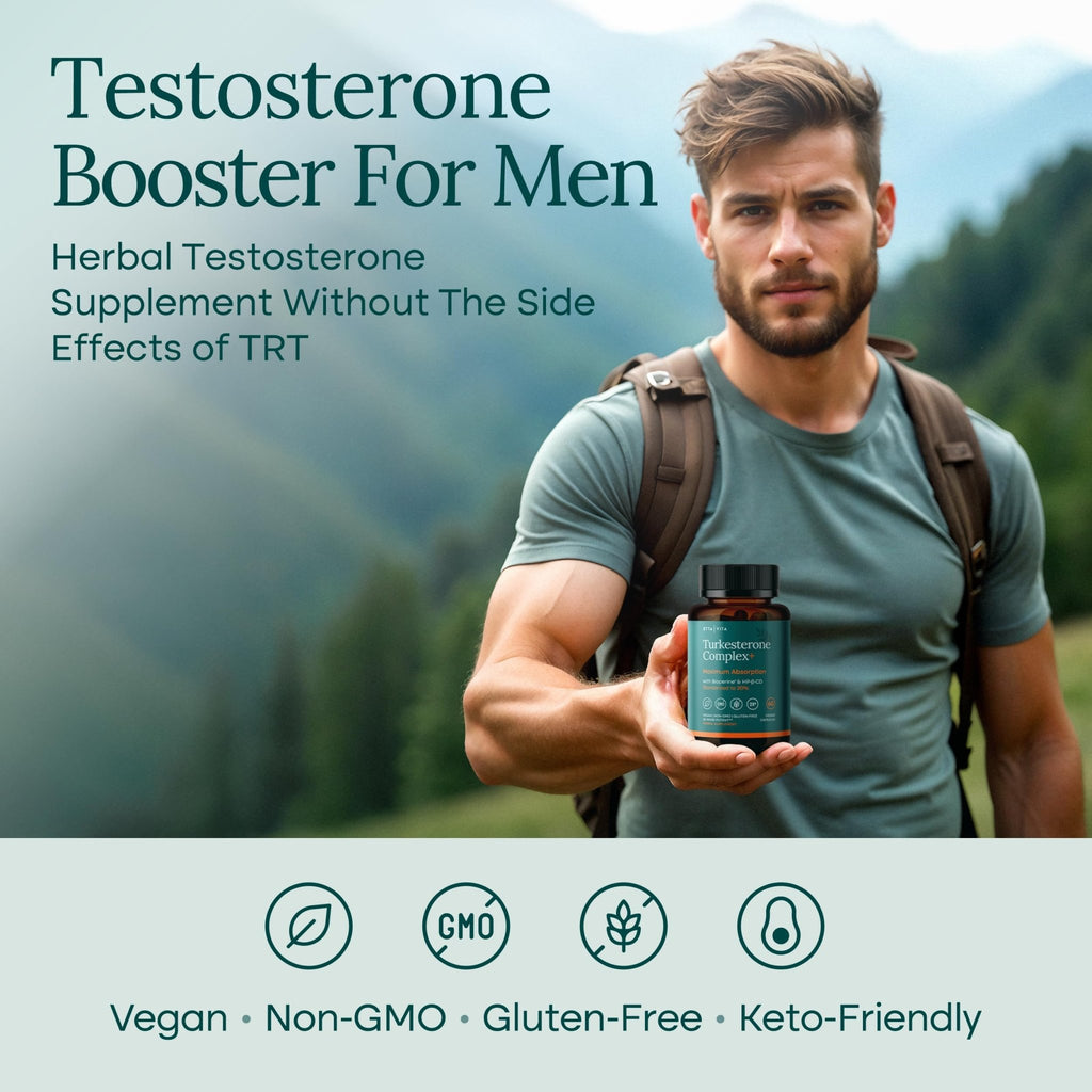 Potent Turkesterone Supplement, 2X Pure (Made in USA - 3rd Party Tested) Most Bioavailable and Natural Test Support Supplement, Supports Energy Lean Muscle Health, Recovery and Stamina, Vegan (60ct) - TrustMedUSA