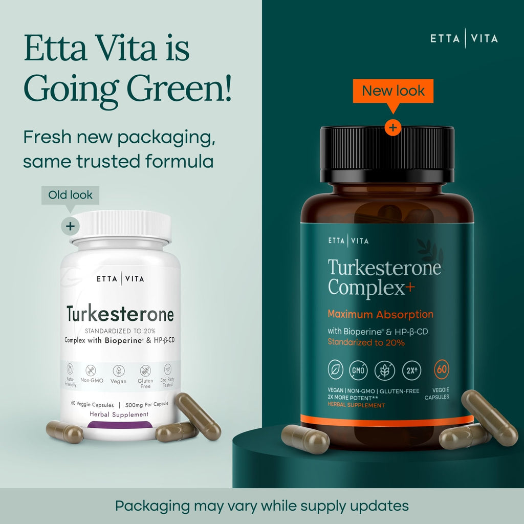 Potent Turkesterone Supplement, 2X Pure (Made in USA - 3rd Party Tested) Most Bioavailable and Natural Test Support Supplement, Supports Energy Lean Muscle Health, Recovery and Stamina, Vegan (60ct) - TrustMedUSA