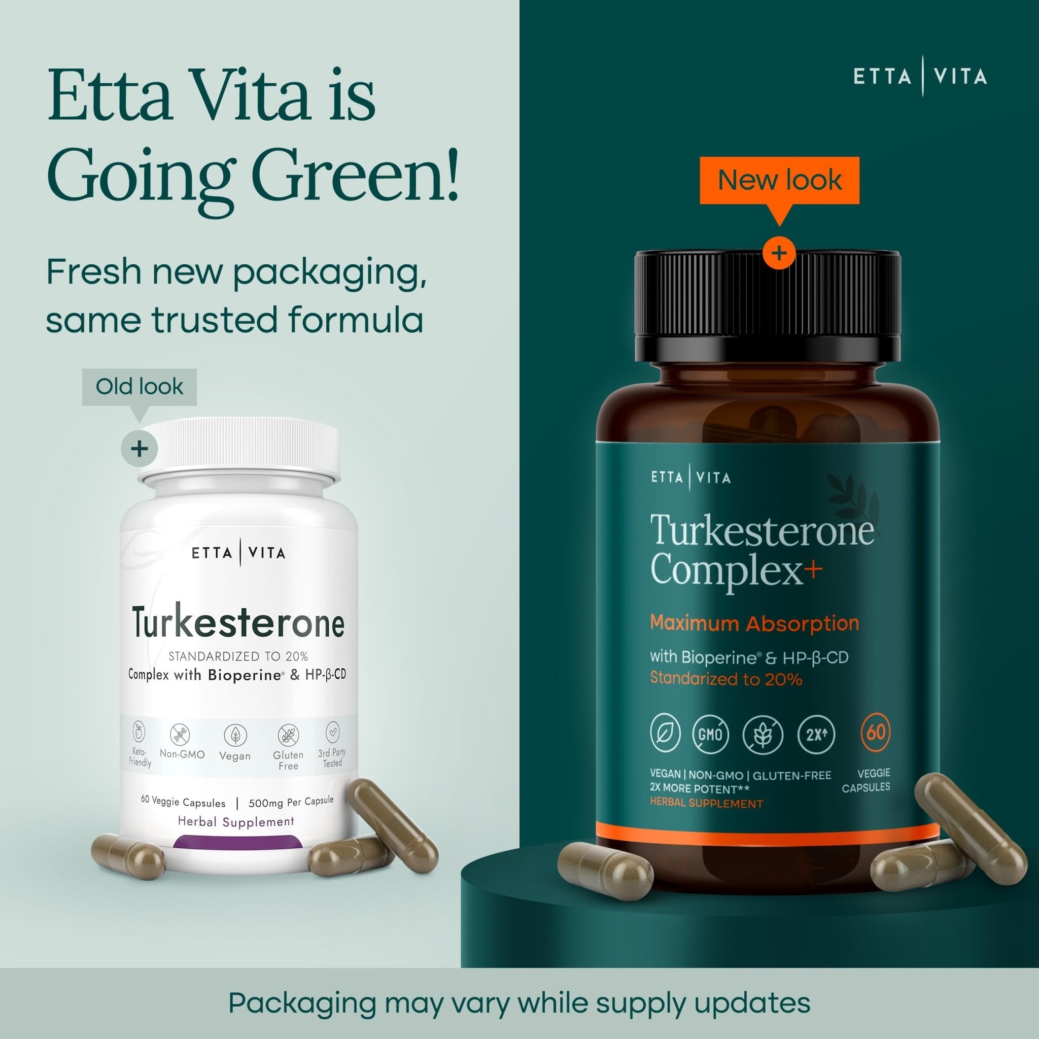 Potent Turkesterone Supplement, 2X Pure (Made in USA - 3rd Party Tested) Most Bioavailable and Natural Test Support Supplement, Supports Energy Lean Muscle Health, Recovery and Stamina, Vegan (60ct) - TrustMedUSA