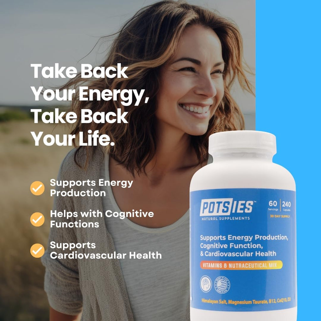 Potsies POTS Supplement Vitamin & Nutraceutical Mix Capsules for Pots Syndrome | POTS Management Essentials | 240 Capsules - 30 Day Supply - TrustMedUSA