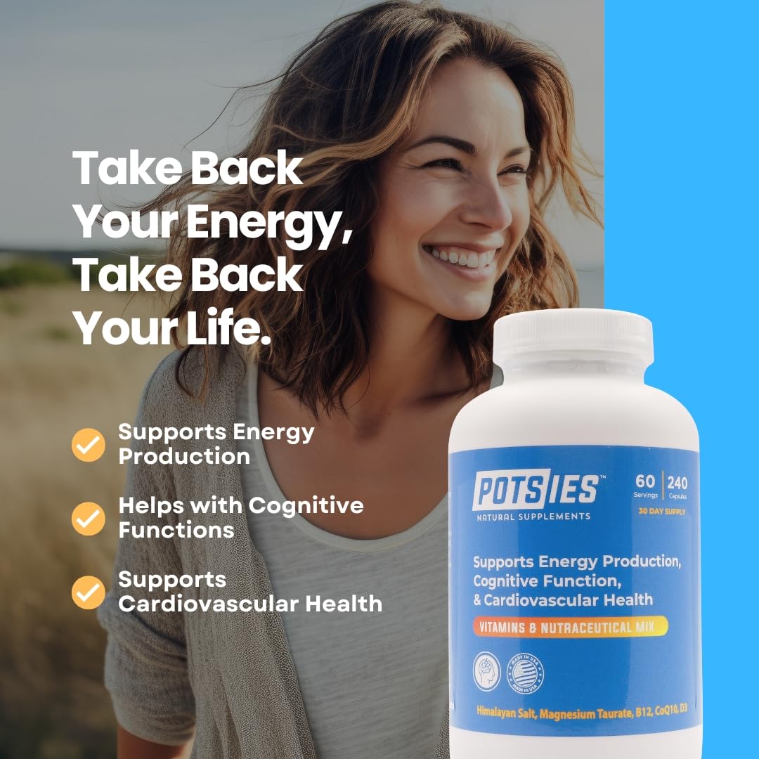 Potsies POTS Supplement Vitamin & Nutraceutical Mix Capsules for Pots Syndrome | POTS Management Essentials | 240 Capsules - 30 Day Supply - TrustMedUSA