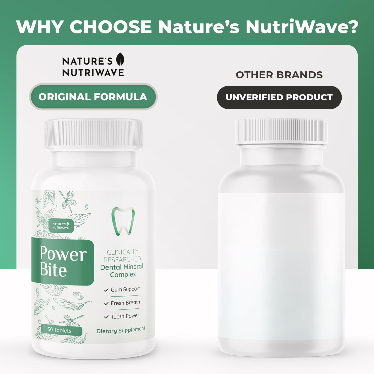 Power Bite Tablets – Mineral Complex with Calcium, Xylitol, Myrrh & Clove Oil – Natural Chewable Formula – Made in USA, Non-GMO, GMP Certified – 30 Tablets – 3 Month Supply - TrustMedUSA