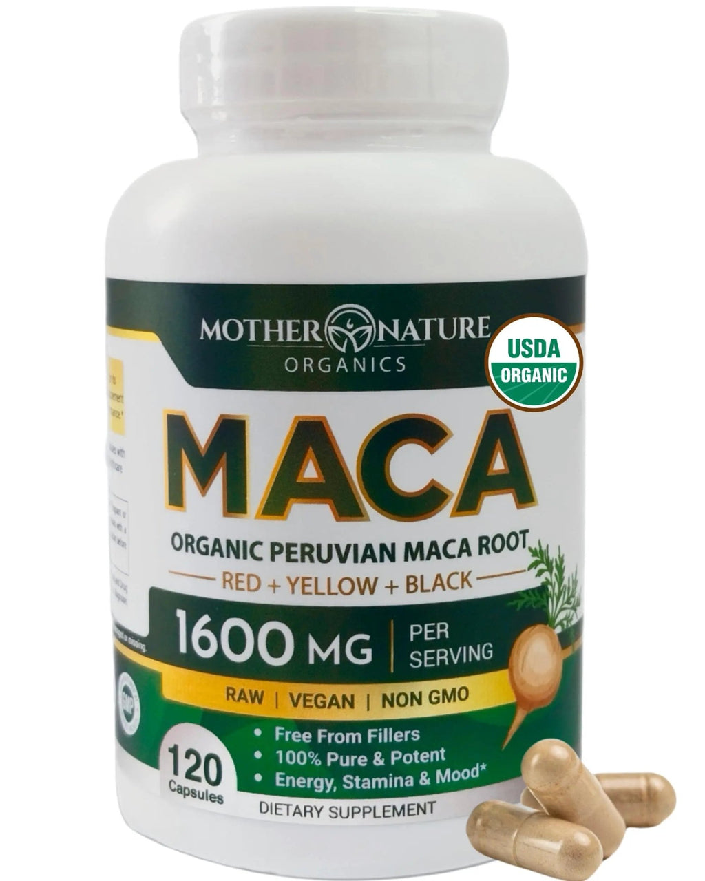 Powerful Maca Blend for Men – Black, Red & Yellow Maca Capsules | Supports Energy, Stamina & Endurance | Promotes Hormonal Balance & Vitality - TrustMedUSA